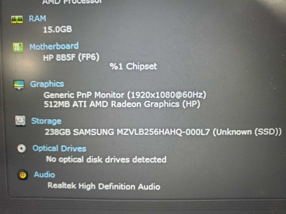 HP Elitebook 655 G10 15.6 FHD 2.0 GHz Ryzen 7 PRO 7730U 16GB 256GB SSD   Lap200