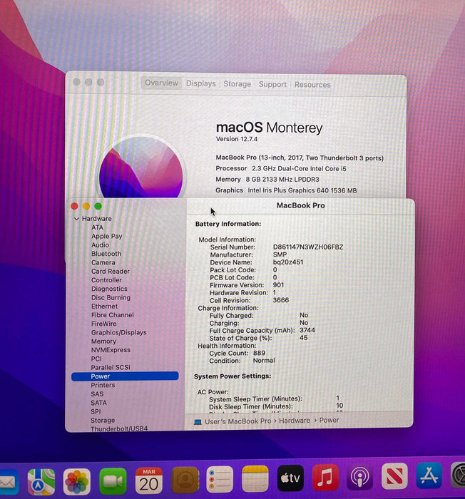 Apple MacBook Pro 13" 2017 i5-7360U 8GB RAM 128GB SSD READ!
