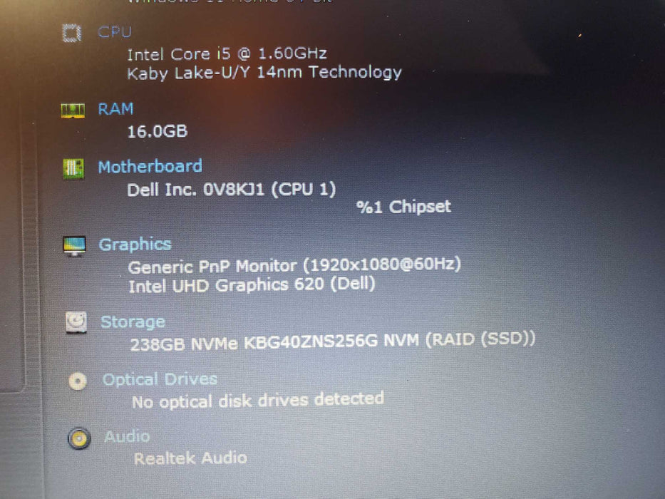 Dell Latitude 3500 i5-8265U 16GB RAM 256GB nVME  Lap200