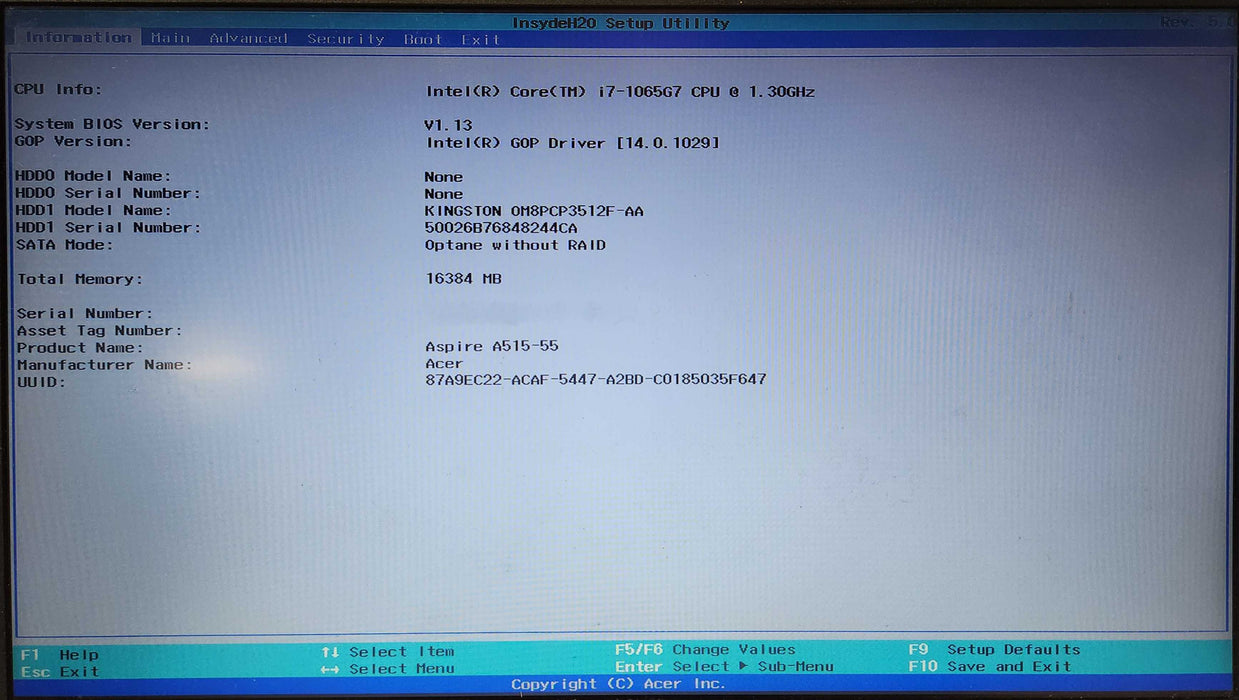 Acer Aspire A515-55, i7-1065G7 1.3GHz, 16GB DDR4, 512GB SSD  Lap200