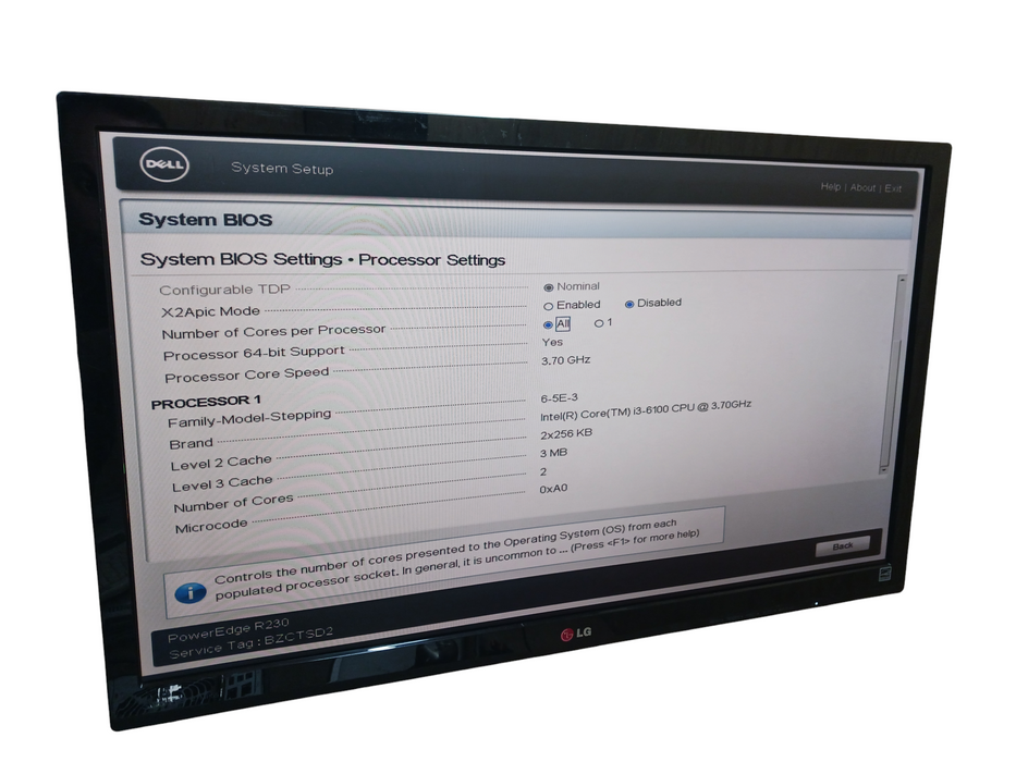 Dell PowerEdge R230 Intel i3-6100 @3.70Ghz 4GB RAM No HDD Perc H330