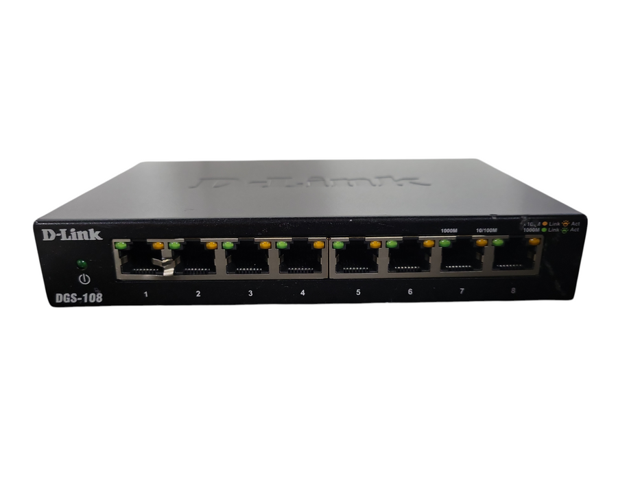 D-LINK DGS-108 8 Ports Gigabit Ethernet Switch !