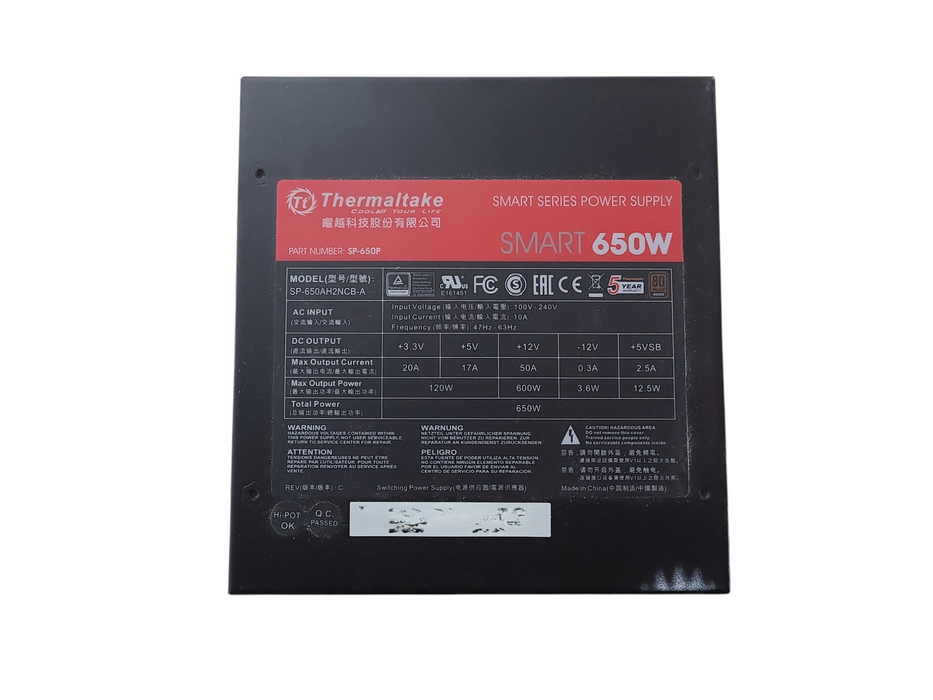 Thermaltake Smart 650W Smart Series Power Supply (SP650-P)