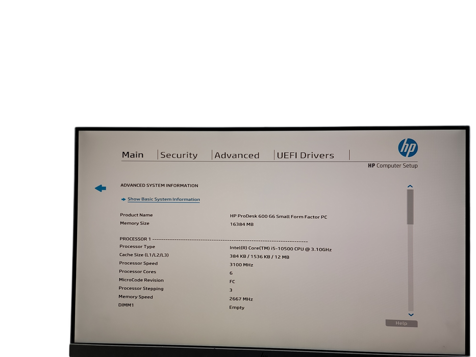 HP ProDesk 600 G6 SFF i5 - 10500 @ 3.10GHz 16GB DDR4 Ram θ