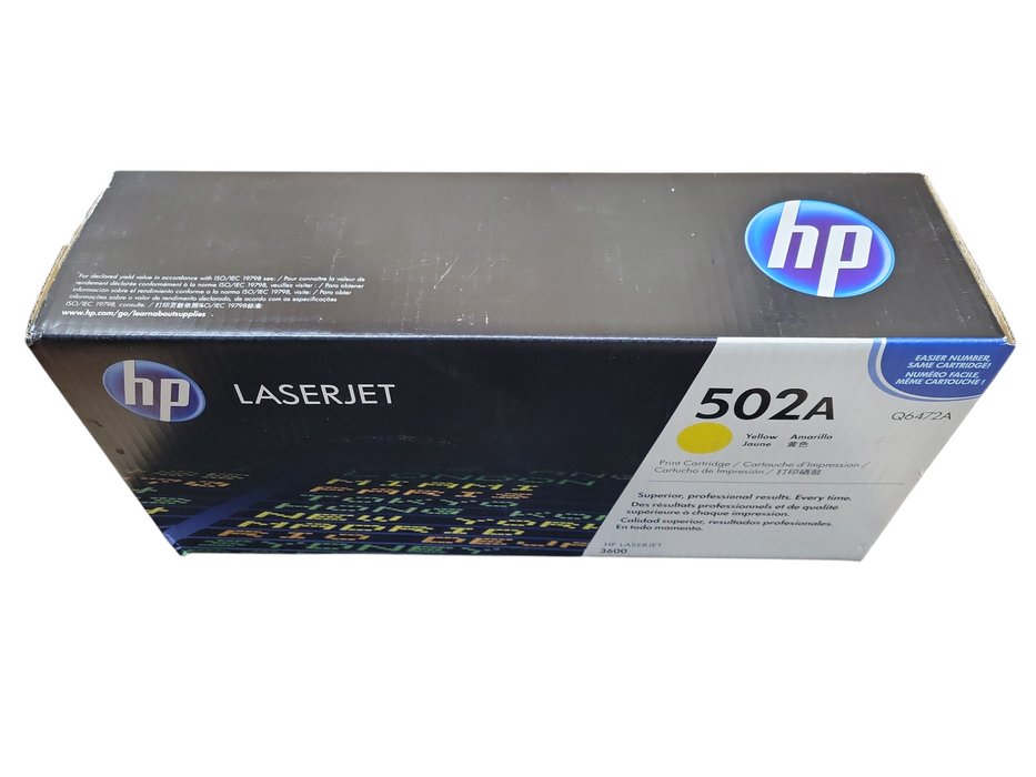 HP 502A Yellow Print Cartridge for HP LaserJet 3600 Q6472A !