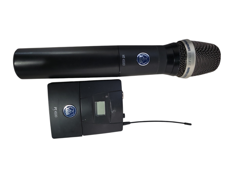 AKG Handheld HT4500 Microphone Head W/ AKG PT4500 Bodypack Transmitter  Q_