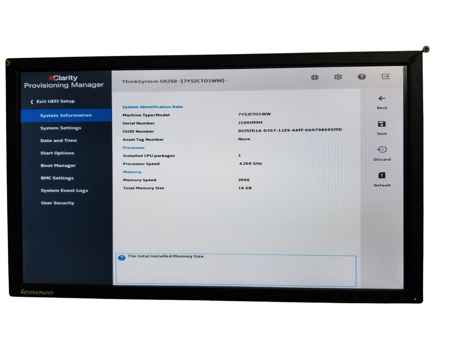 Lenovo ThinkSystem SR250 1x Xeon E-2136 @3.30GHz 16GB DDR4 - No HDD/RAID