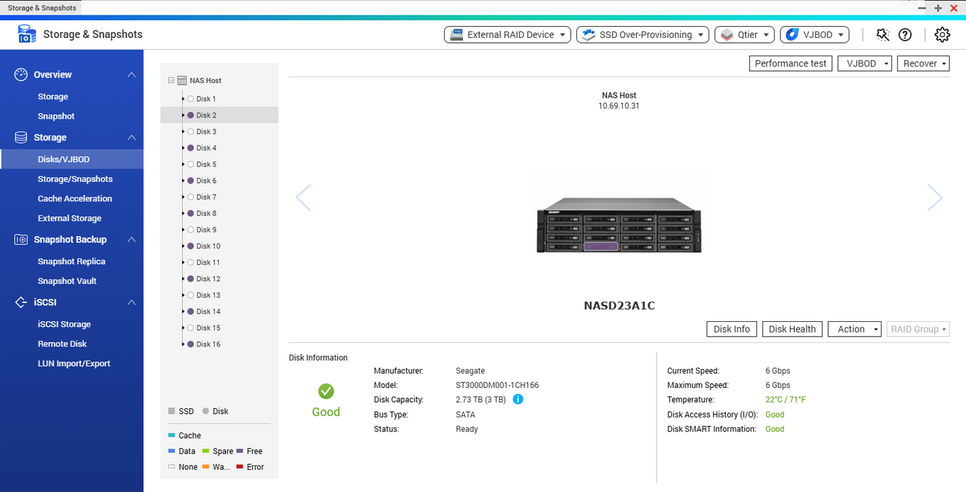 QNAP TS-EC1679U-RP Ultra-high Performance 16-Bays NAS Server, 8x 3TB HDDs