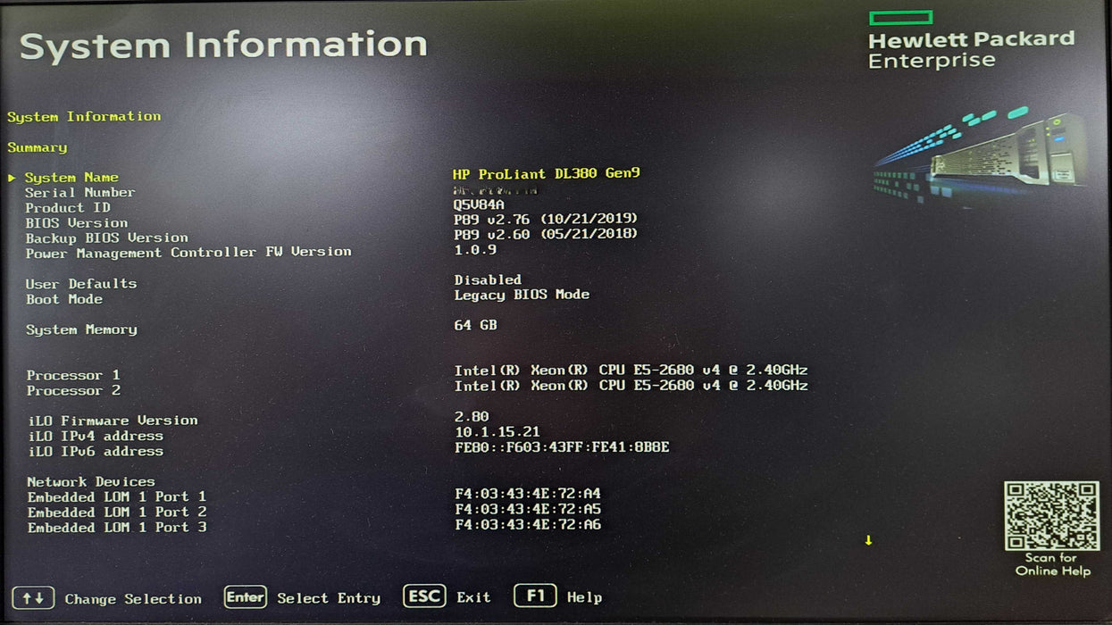 HP DL380 Gen9 26x 2.5" | 2x Xeon E5-2680 v4 64GB DDR4 H240ar/SAS 9361-8i )