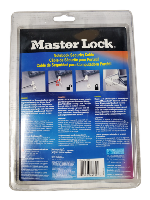 MASTER-LOCK • Master-Lock Notebook Security Cable Lock