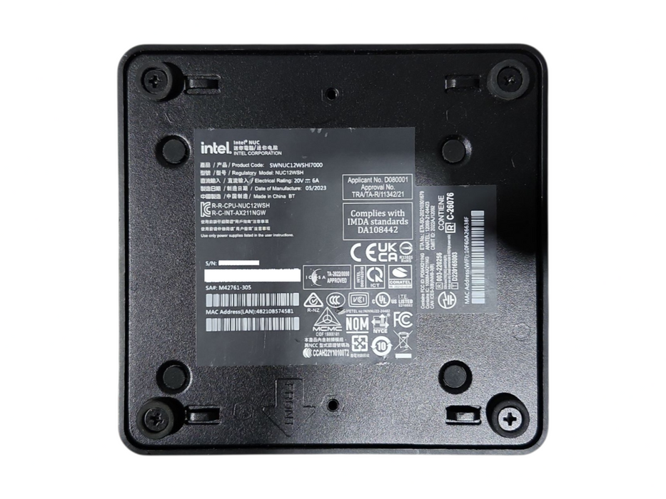 Intel NUC 12 Pro NUC12WSHi7 i7-1260P, 16GB DDR4, 256GB NVMe, No PWR