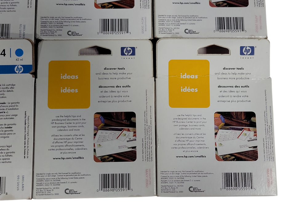 Lot of 6x New HP inkjet print cartridge 44 (4x Magenta, 1x Cyan, 1x Yellow) _