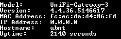 Ubiquiti Networks UniFi USG Security Gateway. Factory Reset !