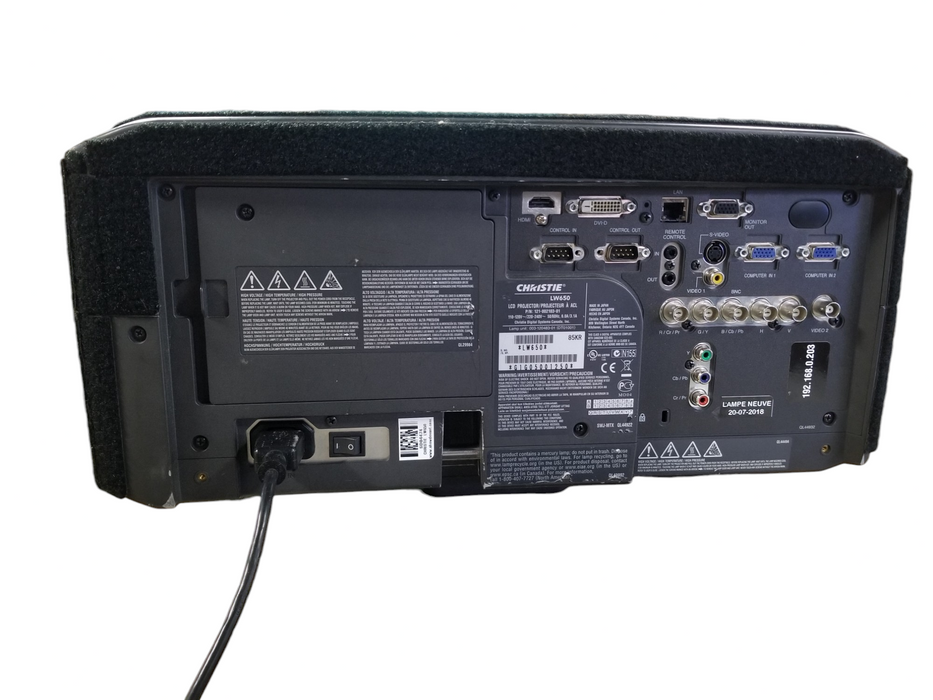 Christie LW650 6500 Lumen WXGA 1280×800 LCD Projector - Low 836h Lamp Time