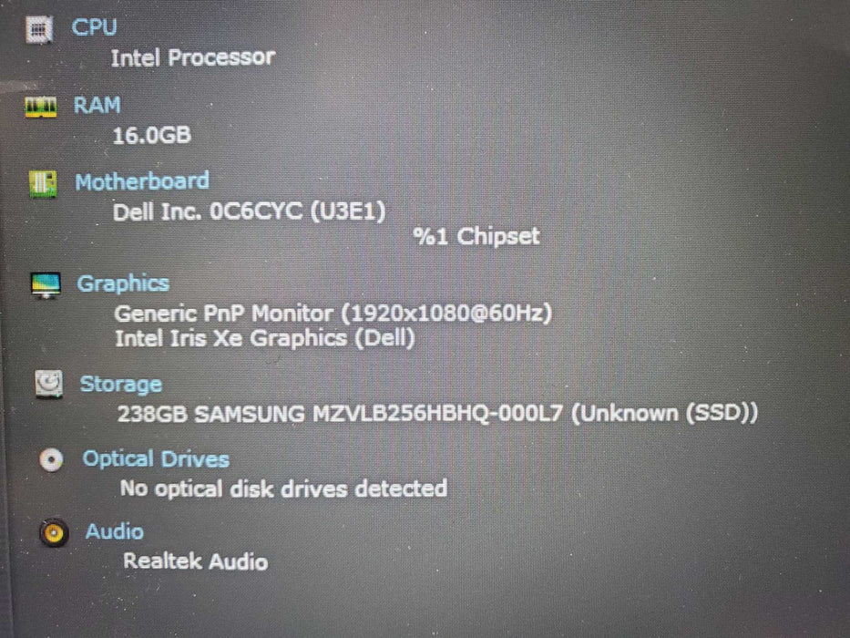 Dell Latitude 5530 Core i5-1245U 16GB RAM 256GB NVME READ  Lap200