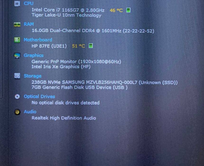 HP Laptop 15 Core i7-1165G7@2.8GHz 16GB RAM 256GB SSD READ!  Lap200