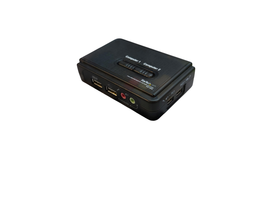 2 Port Black USB KVM Switch Kit SV211KUSB with Audio and Cables