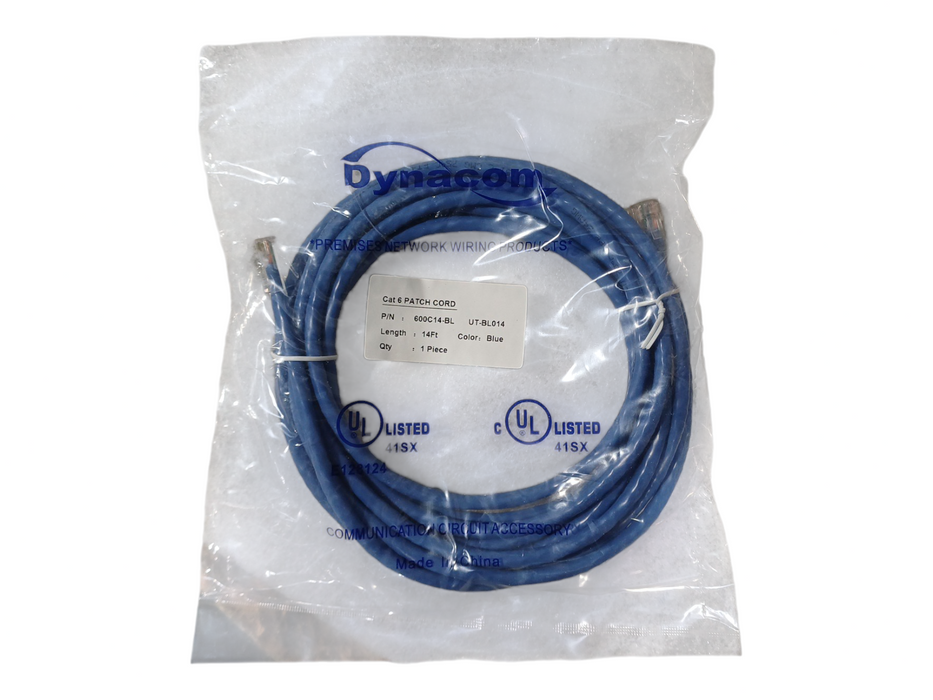 *NEW SEALED* Cat 6 patch cable, Blue, 14ft  Q