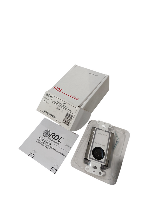 RDL Model: D-J1 Wall Plate Jack Assy XLR Mic to Terminal Block ( white )  Q=