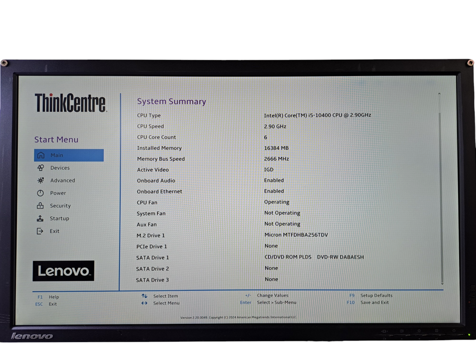Lenovo ThinkCentre M70s | Intel Core i5-10400 2.9GHz, 16GB DDR4, 256GB NVMe )