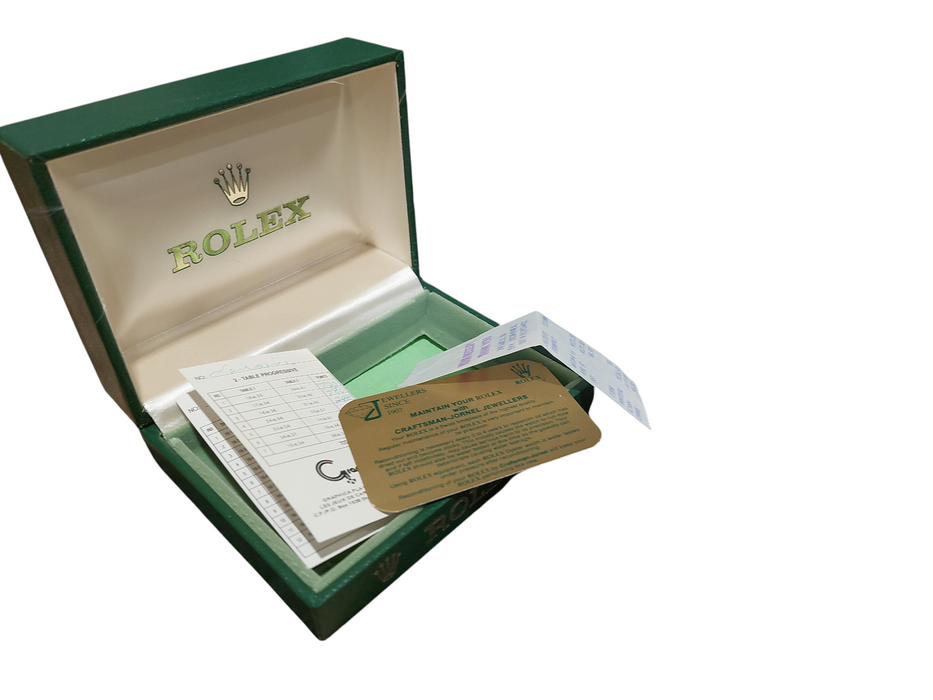 Vintage Empty Rolex Box ,Oyster - Tags 1993 ,with Certificate 1601 Roly  =