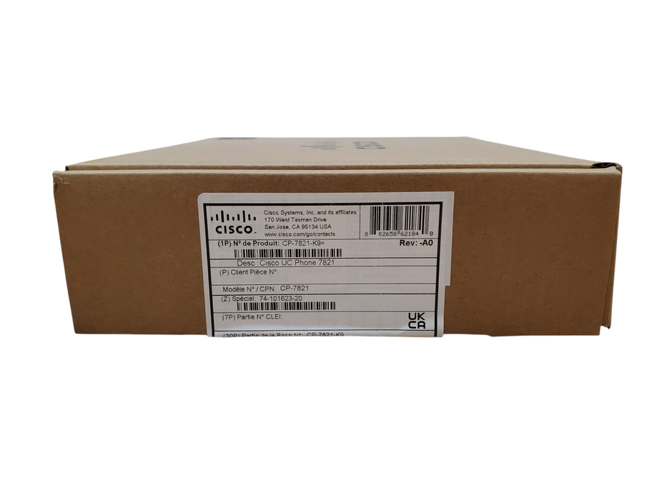 NEW - Cisco IP Phone CP-7821-K9 Charcoal Black with Handset and Stand Q