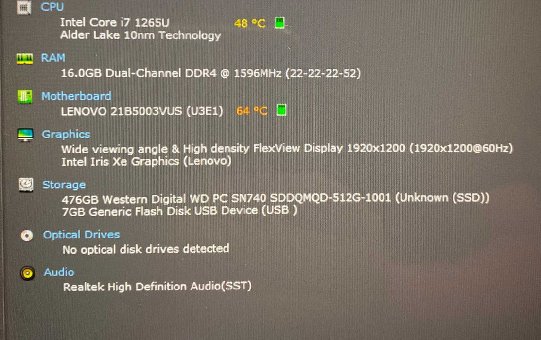 Lenovo ThinkPad L13 Yoga Gen 3 TOUCH i7-1265U@1.80GHz 16GB RAM 512SSD READ!  Lap200