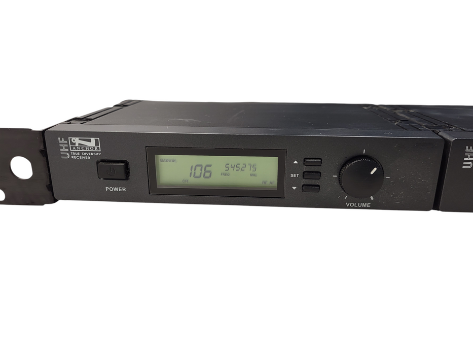 Dual ANCHOR UHF True Diversity Wireless Receiver 540-570 Mhz No AC $