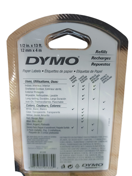 Lot 6x Dymo Letratag Refill White Paper Label Tape 12mm 1/2" LT-100H 200B