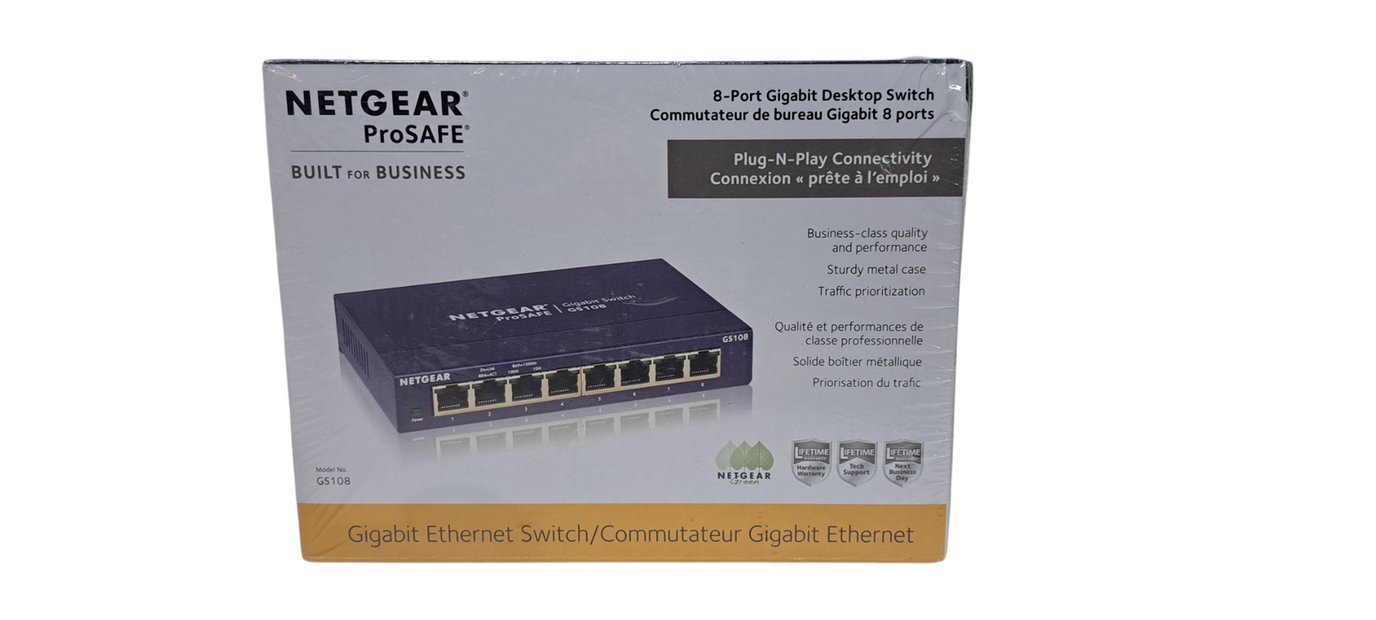 NETGEAR 8-Port Gigabit Ethernet Unmanaged Switch (GS108) Q