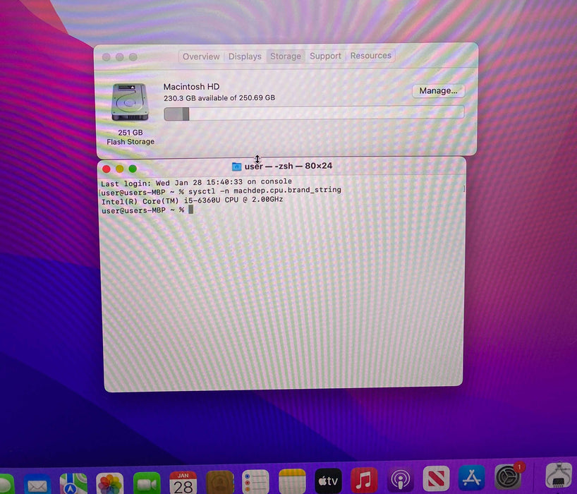 Apple MacBook Pro 13" 2016 Core i5-6360U 8GB RAM 256GB SSD