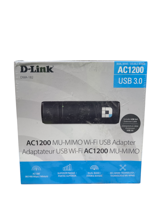 D-Link AC1200 MU-MIMO Wi-Fi USB Adapter - DWA-182