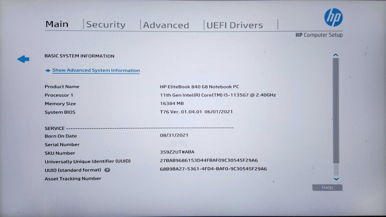 HP EliteBook 840 G8, i5-1135G7 2.40GHz, 16GB DDR4, 256GB NVMe, 65W AC  Lap200