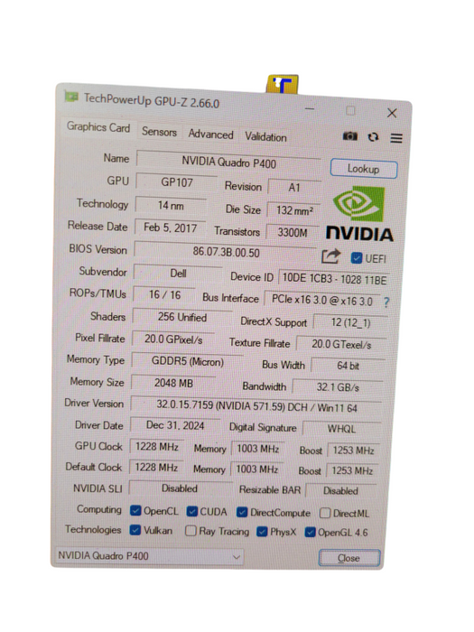 NVIDIA QUADRO P400 2GB GDDR5 PCIE  %