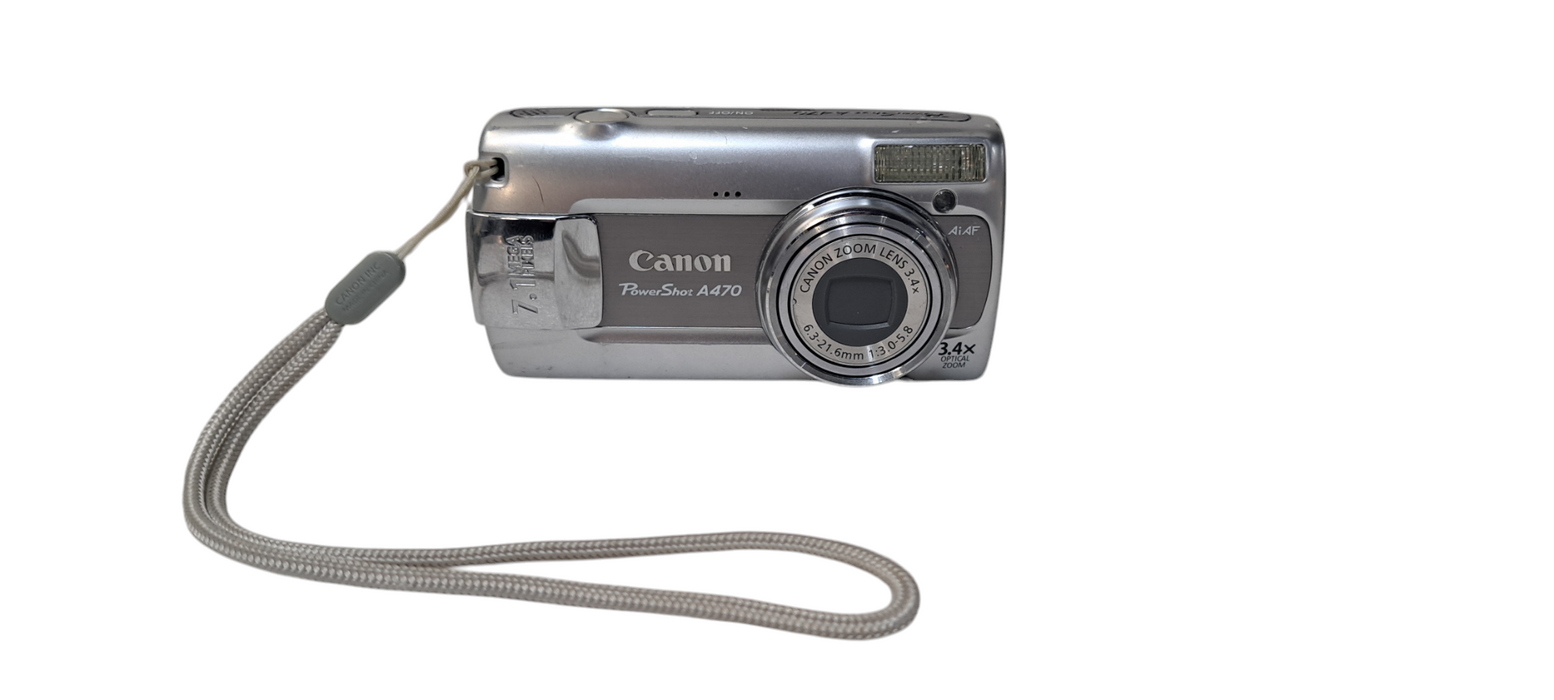 Canon PowerShot A470 Digital Camera Silver 2.5 Display 7.1 MP 3.4x Optical Zo