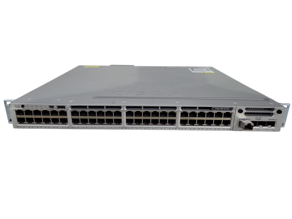 Cisco 3850 WS-C3850-48F-L PoE+ C3850-NM-4-1G Gigabit Switch !