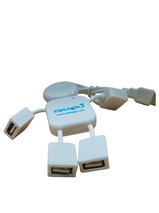 Lot 2x Ziplogix 4 Port Mini Hub