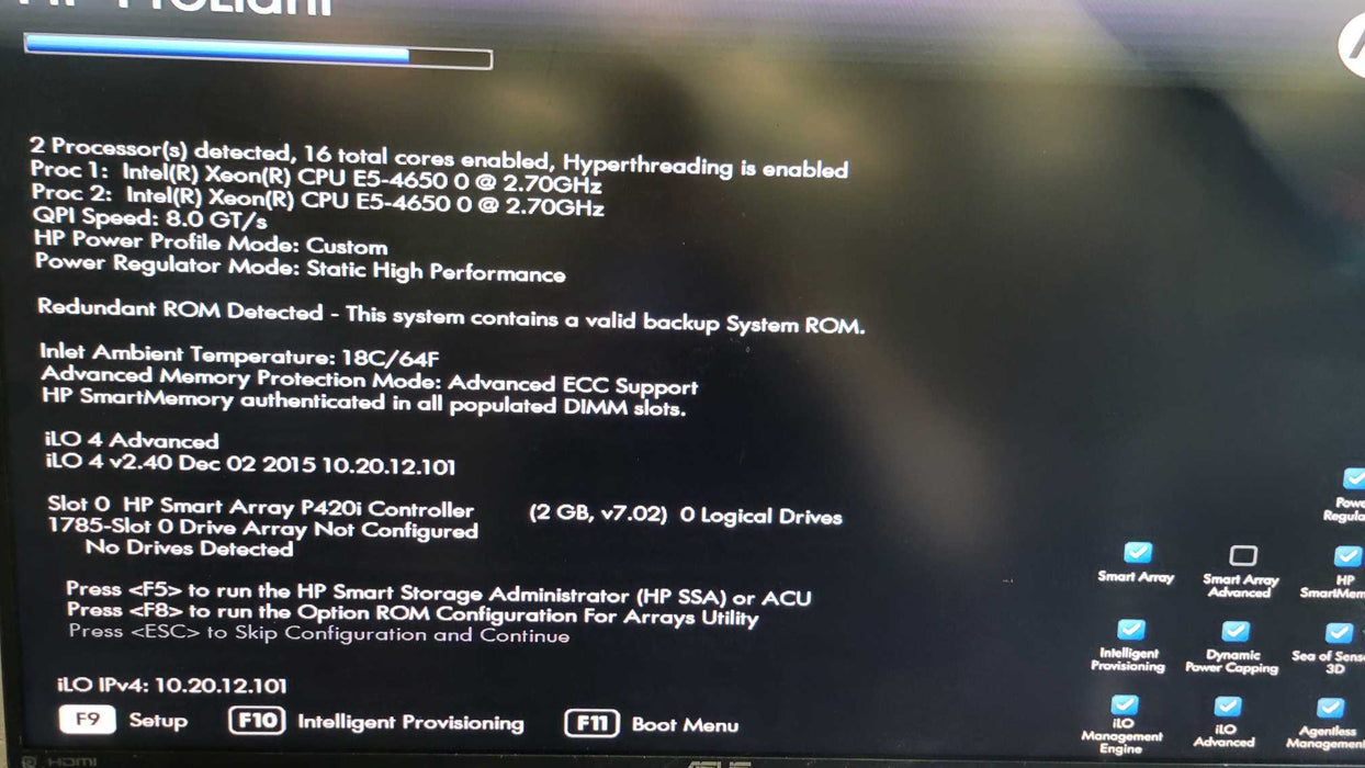 HP PL DL560 Gen8 - 2x Xeon E5-4650 0 | 128GB RAM | NO HDD | P420i | 2xPSU %