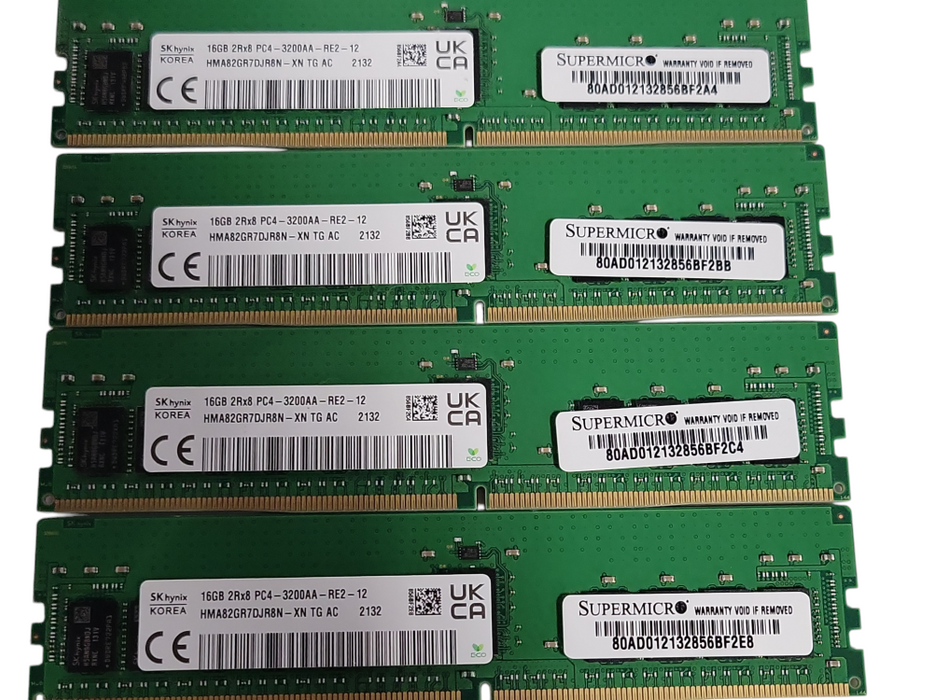 Lot of 8x SKHynix 16GB 2Rx8 PC4-3200AA-RE2 HMA82GR7DJR8N-XN Server Memory _