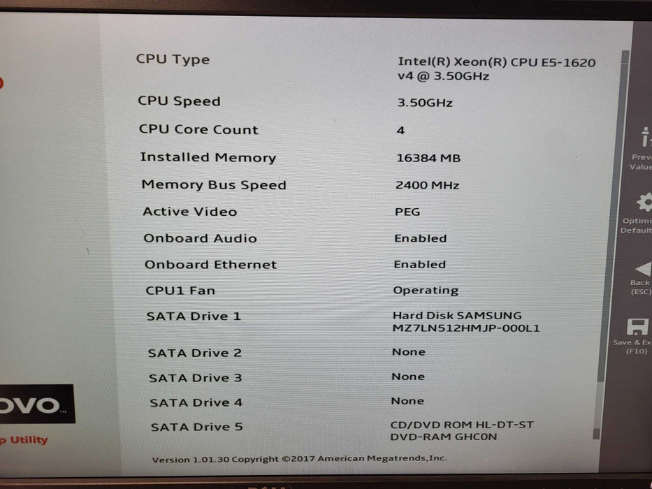 Lenovo ThinkStation P510 E5-1620 v4 @3.50GHz 16GB DDR4 500GB SSD K2000 GPU  $