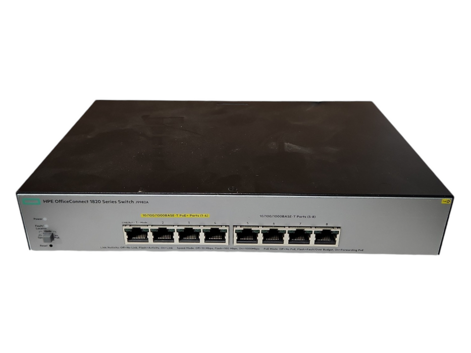 HP 1820-8G-PoE+ (65W) | 8-Port Gigabit PoE+ Managed Switch J9982A