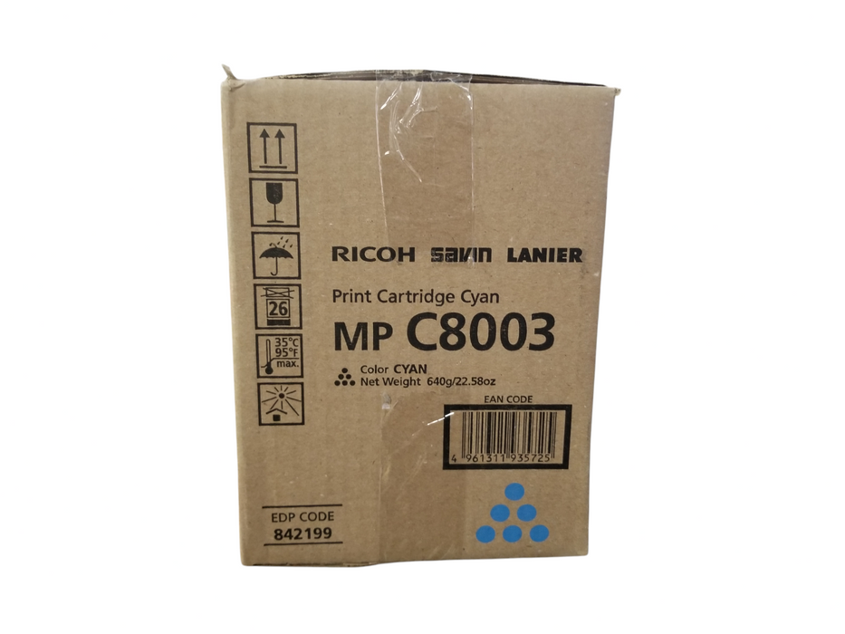 Genuine Ricoh Cyan Toner Print Cartridge MP C8003 Original 842199 - NEW SEALED Q