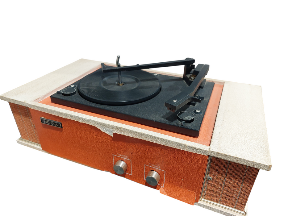 Vintage Sylvania Record Player with Sound 16 33 45 78  =