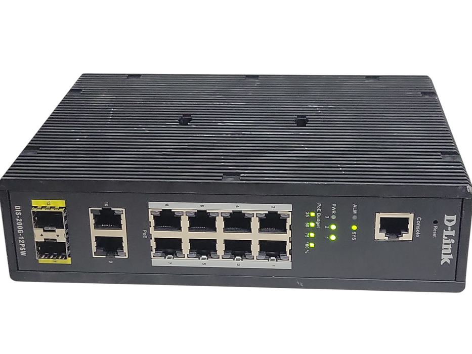 D-Link DIS-200G-12PS 12-Port Gigabit Smart Managed Industrial PoE Switch-24 _