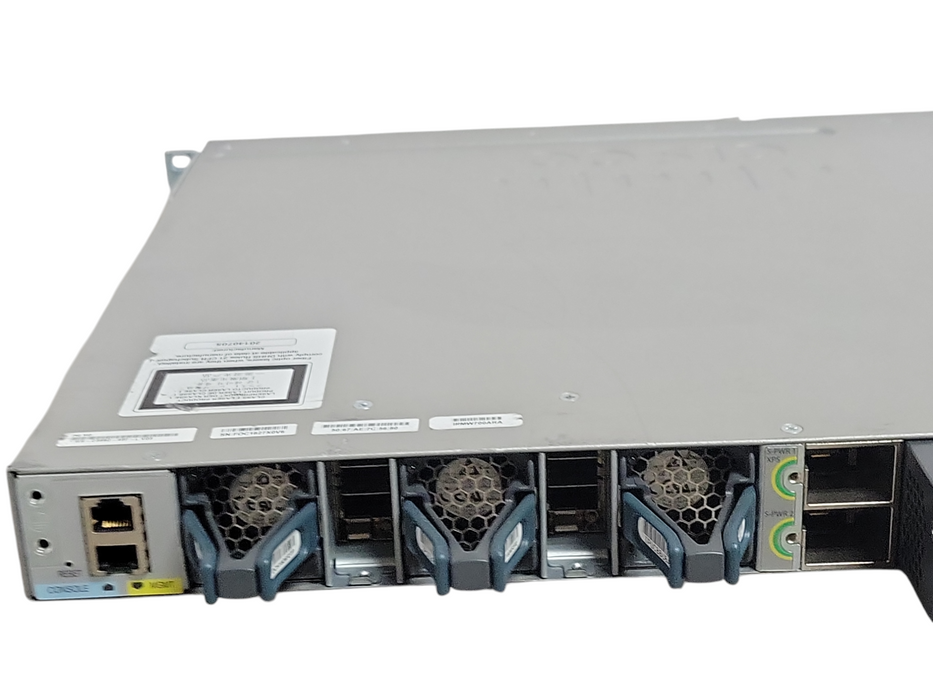 Cisco WS-C3850-48F-L 48 Port PoE+ Gigabit Switch w/ C3850-NM-2-10G, 1x PSU _