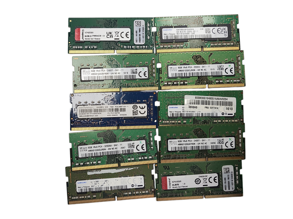 Lot of 10x Various Brands 8GB PC4 SODIMM (Laptop RAMs) Q$