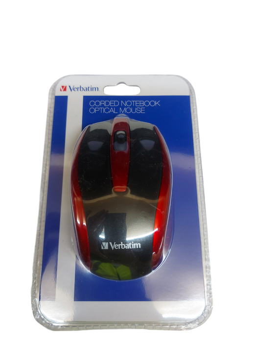 Lot 4x - Verbatim Corded Notebook Optical Mouse - Red Q