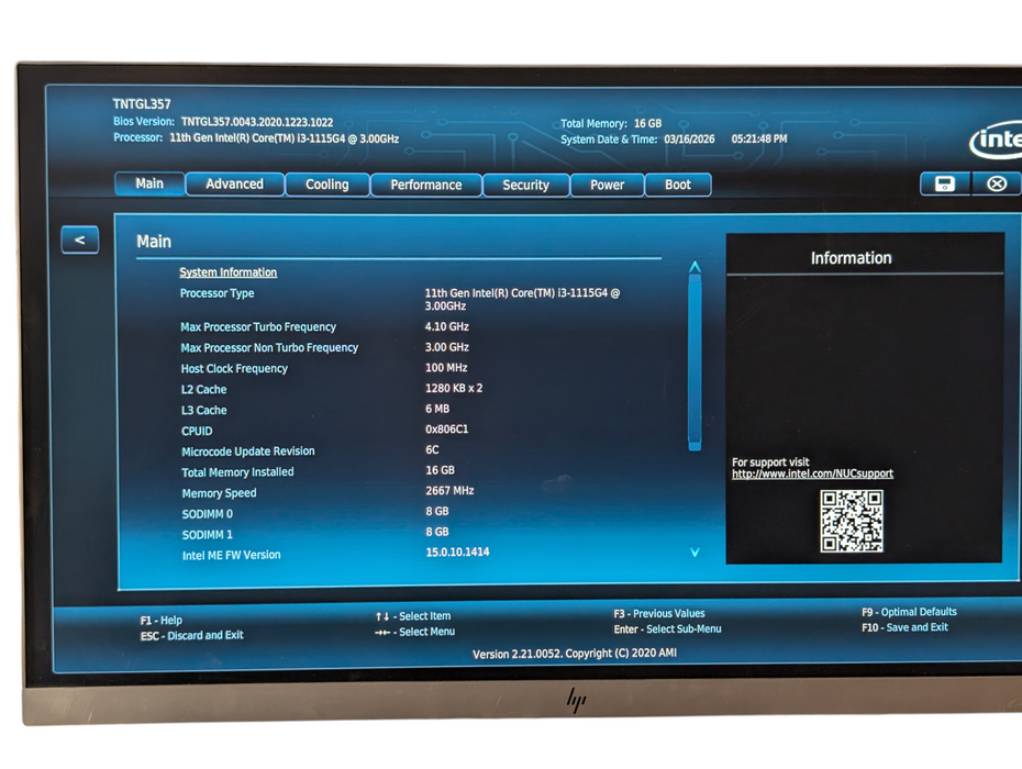 F1Tech ASUS TNTGL357 Intel NUC 11 Pro NUC11TNKi3 i3-1115G4 -