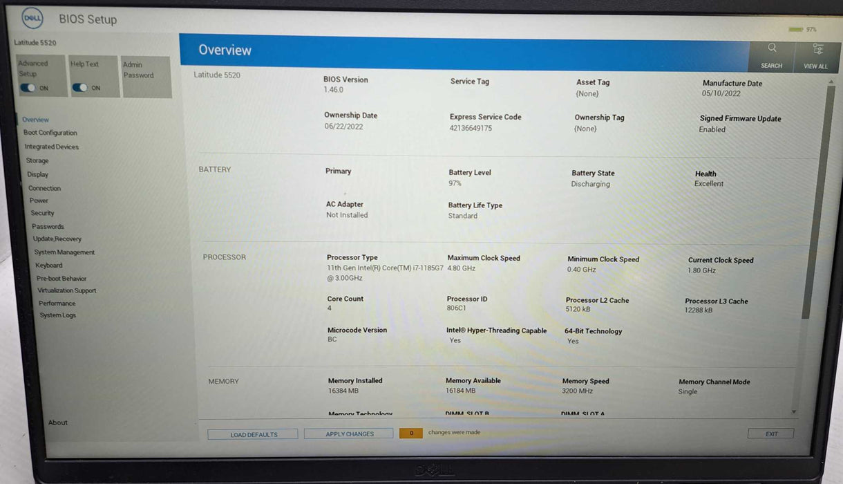 Dell Latitude 5520 | Intel Core i7-1185G7 @3.00GHz, 16GB DDR4, 512GB NVMe ) Lap200
