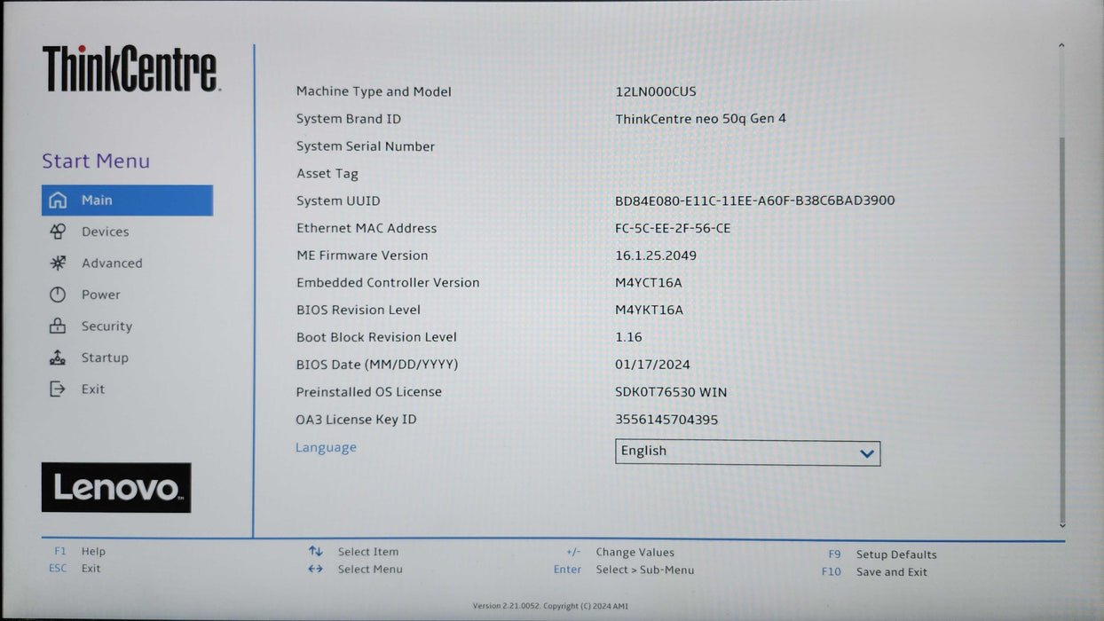 Lenovo ThinkCentre Neo 50q Gen 4, i5-13420H, 16GB DDR4, 256GB NVMe, 135W AC